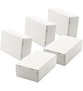 Zulkit 5Pcs Project Boxes ABS Plastic Electrical Project Power Case Small Junction Box White 3.62...