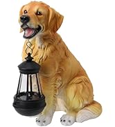 Garden Dog Statues Outdoor Decor, Solar Lights Outdoor Golden Retriever Figurine Solar Dog Orname...