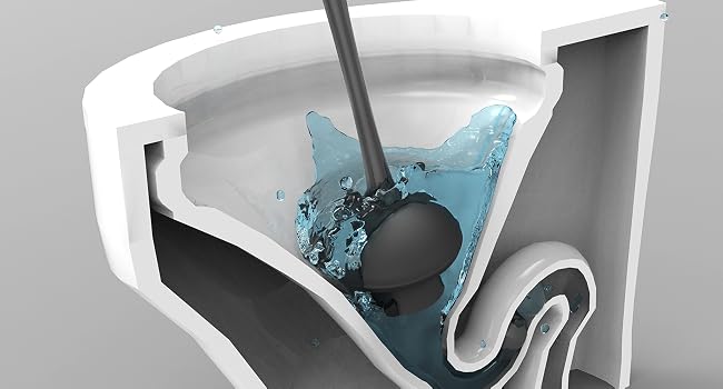 MR.SIGA Toilet Plunger and Bowl Brush Combo for Bathroom Cleaning, Grey