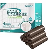 SWIHELP Trash Bags, 6 Rolls/240 Counts Small Garbage Bags for Office, Kitchen,Bedroom Waste Bin,C...