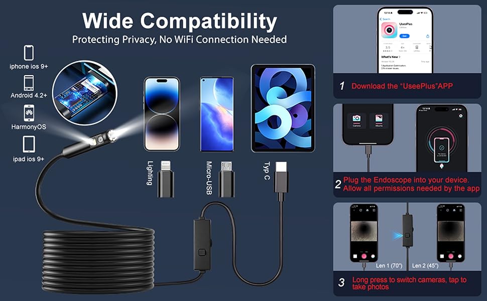 Endoscope Camera with Light