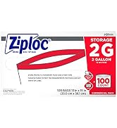 Ziploc Double Zipper Bags, 2 Gallon, Clear, Case Of 100