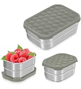 TeamFar Stainless Steel Lunch Containers for Kids, (25oz+8oz*2) Leak Proof Food Snack Containers ...