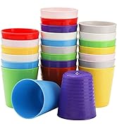 Frcctre 24 Pack Plastic Kids Cups, 8 Oz Reusable Plastic Toddler Cups, Unbreakable Plastic Childr...