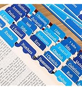 90Pcs Bible Tabs Stickers for Men Blue, Large Print Bible Bookmarks Index Tabs Study Supplies Gui...