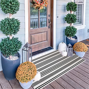Striped outdoor rug