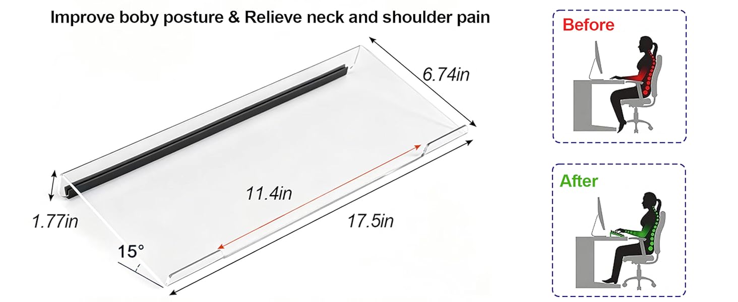 Keyboard Stand for Desk Size:17.5in*6.74in*1.77in