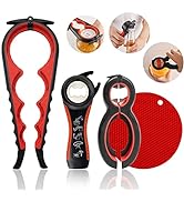 Jar Opener for Weak Hands, Easy Twist Jar Opener For Seniors with Arthritis, 5 in 1 Multi Functio...