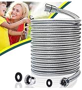 Metal Garden Hose to Utility Sink Faucet-20ft Extension Stainless Steel Flexible Water Hose for I...