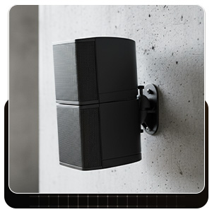 Bracket fixed to concrete wall demonstrating speaker brackets wall mount stability.