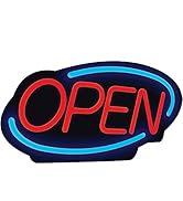 Royal Sovereign, RSIRSB1340E, LED Open Business Sign, 1 Each, Red Lettering,Blue