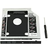 HIGHFINE Universal 9.5mm SATA to SATA 2nd SSD HDD Hard Drive Caddy Adapter Tray Enclosures for DE...