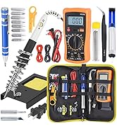 Wmore Soldering Iron Kit with Multimeter,110V 60W Adjustable Temperature Welding Tools, Desolderi...