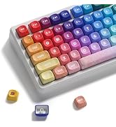 MOA Profile PBT Keycaps, 131 Keys Dye-Sublimation Custom Keyboard Keycaps Cute Rainbow Key caps f...