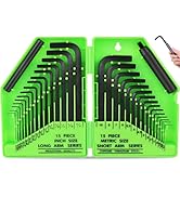 SWANLAKE 32-Piece Hex Key Allen Wrench Set, Metric and SAE (0.028-3/8 inch, 0.7-10 mm) L Shape He...