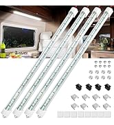 Linkstyle 4PCS 12V Interior LED Light Bar, Super Bright 6500K 12V LED Light Strip Lights with Swi...