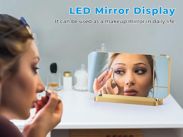 Projection Alarm Clock for Bedroom,7.4" LED Mirror Digital Clock Large Display