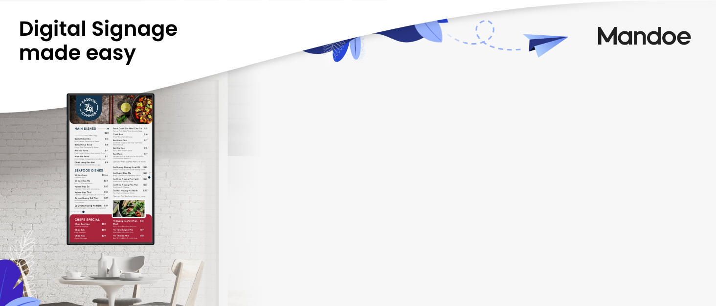 Mandoe Media Digital Media Player - Menu Board for Restaurant