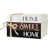 Ycyfckdr Mini Decorative Books for Home Decor, Rustic Wood Stack for Table, Home Sweet Decor Book...