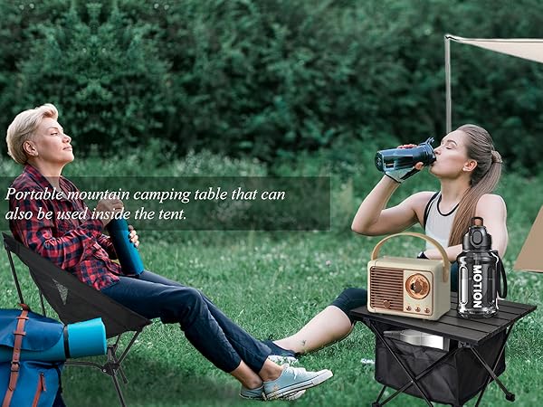 hiking or camping with the portable tables