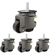 QXYJLCN Stem Leveling Casters Heavy Duty Retractable, Set of 4, 1/2" &amp; M12 Stem Size, Total Capac...