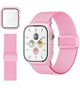 sylacor Compatible with Kids Apple Watch Band with Case (Pink, 40mm)