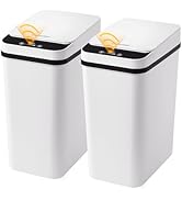 LJIACLEA 2 Pack Touchless Bathroom Trash Can for Kitchen Hanging Trash Can 2.6 Gallon Automatic M...
