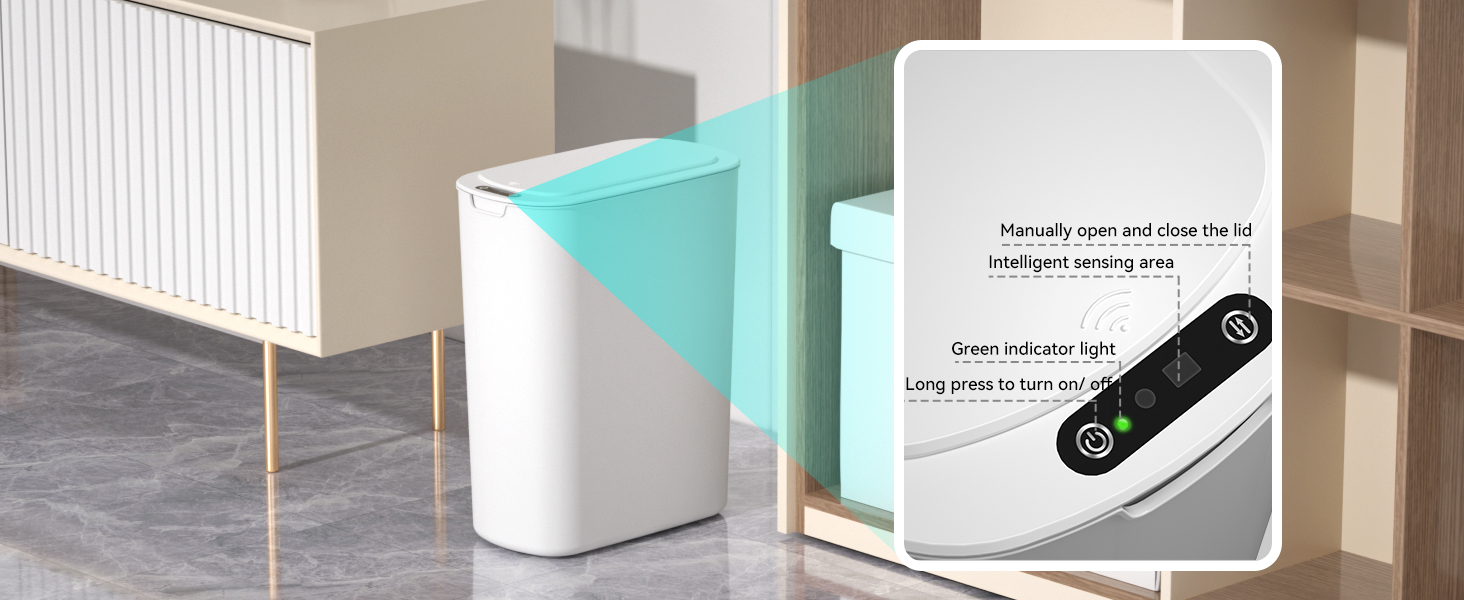 Bathroom Trash Can Automatic Touchless