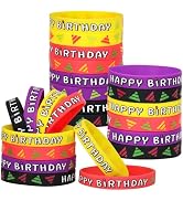 LVNRIDS Happy Birthday Rubber Bracelets Silicone Wristbands for Boys Girls Party Classroom Gifts ...