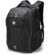 Swissdigital Design Men's Laptop Backpack for College and Business Travel with Integrated USB Cha...