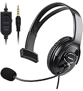 PS5 PS4 Unilateral Headset, 3.5mm Wired Online Gaming One Ear Headphone with Microphone for Plays...