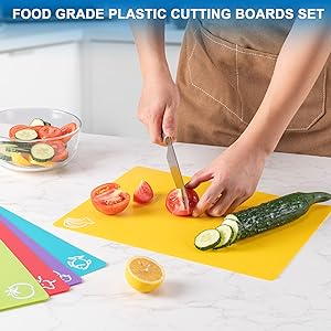 Durable Plastic Mats with Food Icons