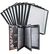 AMGSH 8.5 x 11 Inch Menu Covers, 10 Pack 4 Page 8 View Menu Sleeves Clear View Menu Holder for Ki...