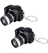 YuanHolumid 2Pcs Camera Keychain with Sound, Key Ring Decor Bag Wallet Pendant, Mini Camera Desig...
