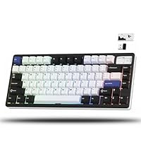 Womier 75% Wireless Mechanical Keyboard, Creamy Keyboard Gaming QMK/VIA, CNC Aluminum with 8000mAh B...