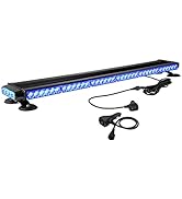 WOWTOU Strong Magnetic Rooftop Emergency Strobe 80 LED Blue Flashing Light Bar for Volunteer Fire...