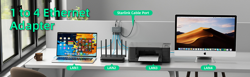 1 to 4 Ethernet Adapter