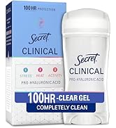 Secret Clinical Strength 100HR Sweat &amp; Odor, Clear Gel Antiperspirant Deodorant for Women, 3X Str...