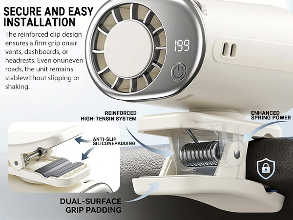 2026 Mini Portable Car Clip on Air Conditioner Fan