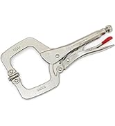 Crescent Locking C-Clamp with Swivel Pad Tips - Heavy-Duty Adjustable Clamp with Hex Key Recess &amp;...