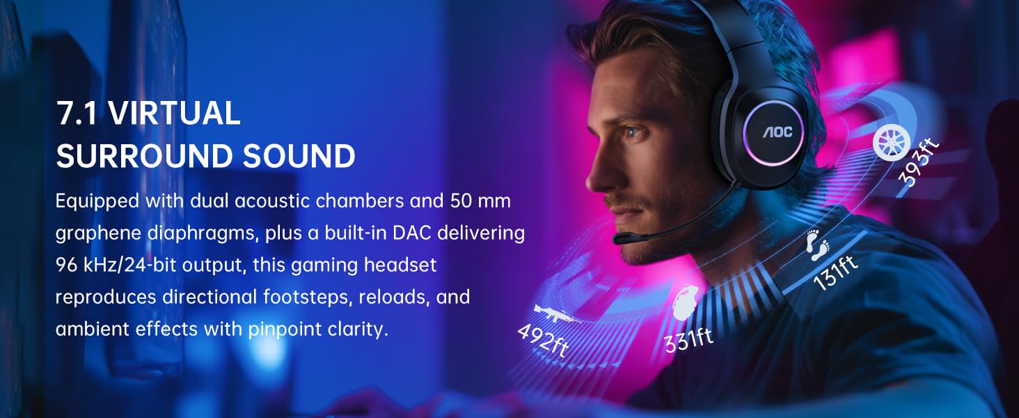 7.1 virtual surround sound ps5 headset wireless