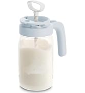 Papablic Glass Breastmilk Pitcher, Formula Mixing Pitcher with Mixing Handle Lid, Wide Mouth Maso...