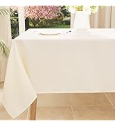 Smiry Rectangle Table Cloth, Waterproof Anti-Scratch Polyester Tablecloth, Decorative Washable Fa...