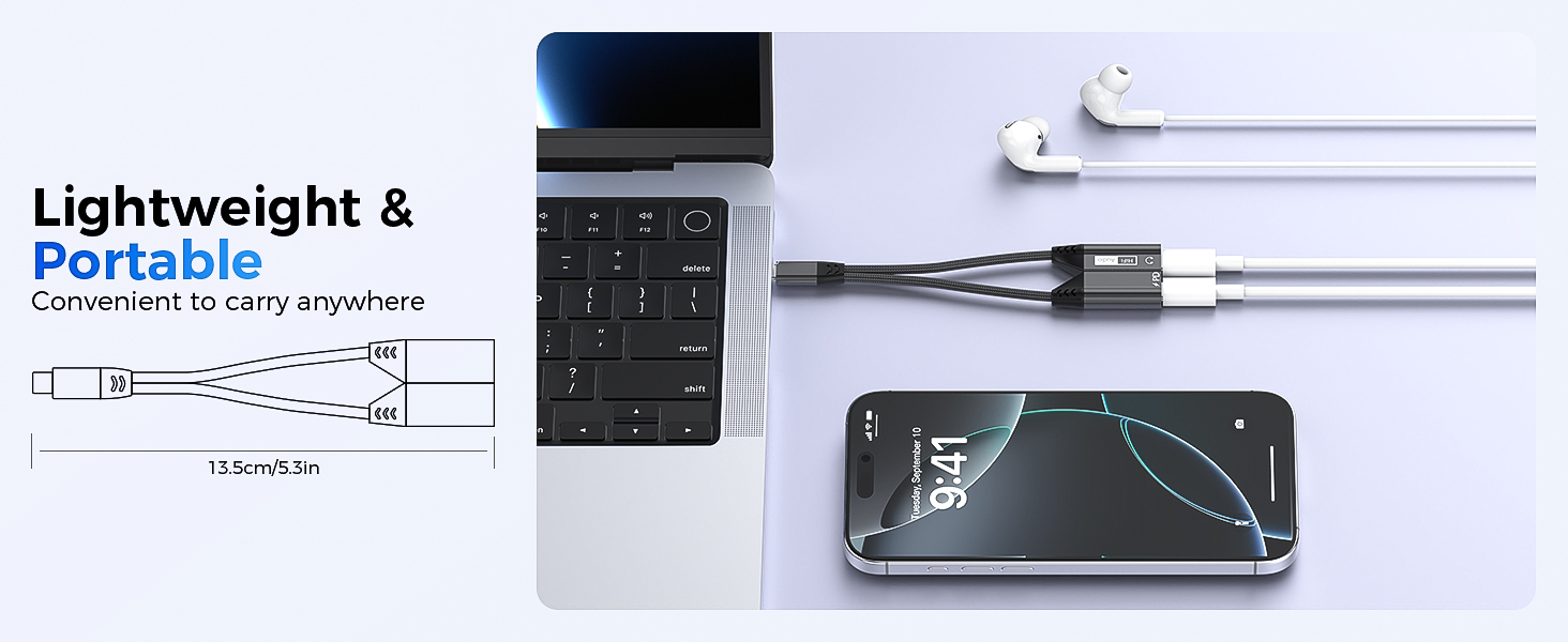 usb c splitter 1 in 2 out