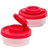 2Pcs Attractive Red Small Salt And Pepper Shakers For On The Go - Mini Shaker Set For Salt And Pe...