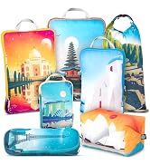 Large Compression Packing Cubes for Travel-Packing Cube Luggage Organizers 7 Piece Set for Checke...