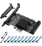 YBBOTT PCIE SATA 10 Ports Card PCIE to SATA 3.0 6Gbps SATA Controller PCI Express Expansion Card ...