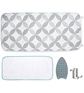 Ironing Mat, Portable Ironing Pad 39.4 x 18.9 inch Table Top Iron Board 5 in 1 Travel Ironing Bla...