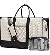 LOVEVOOK Travel Weekender Bags for Women, Quilted Carry On Duffle With Laptop Compartment Airplan...