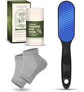 TEAWOO Hard Skin Remover Set, Nano Glass Foot File with Heel Socks &amp; Cracked Heel Stick, Foot Cal...